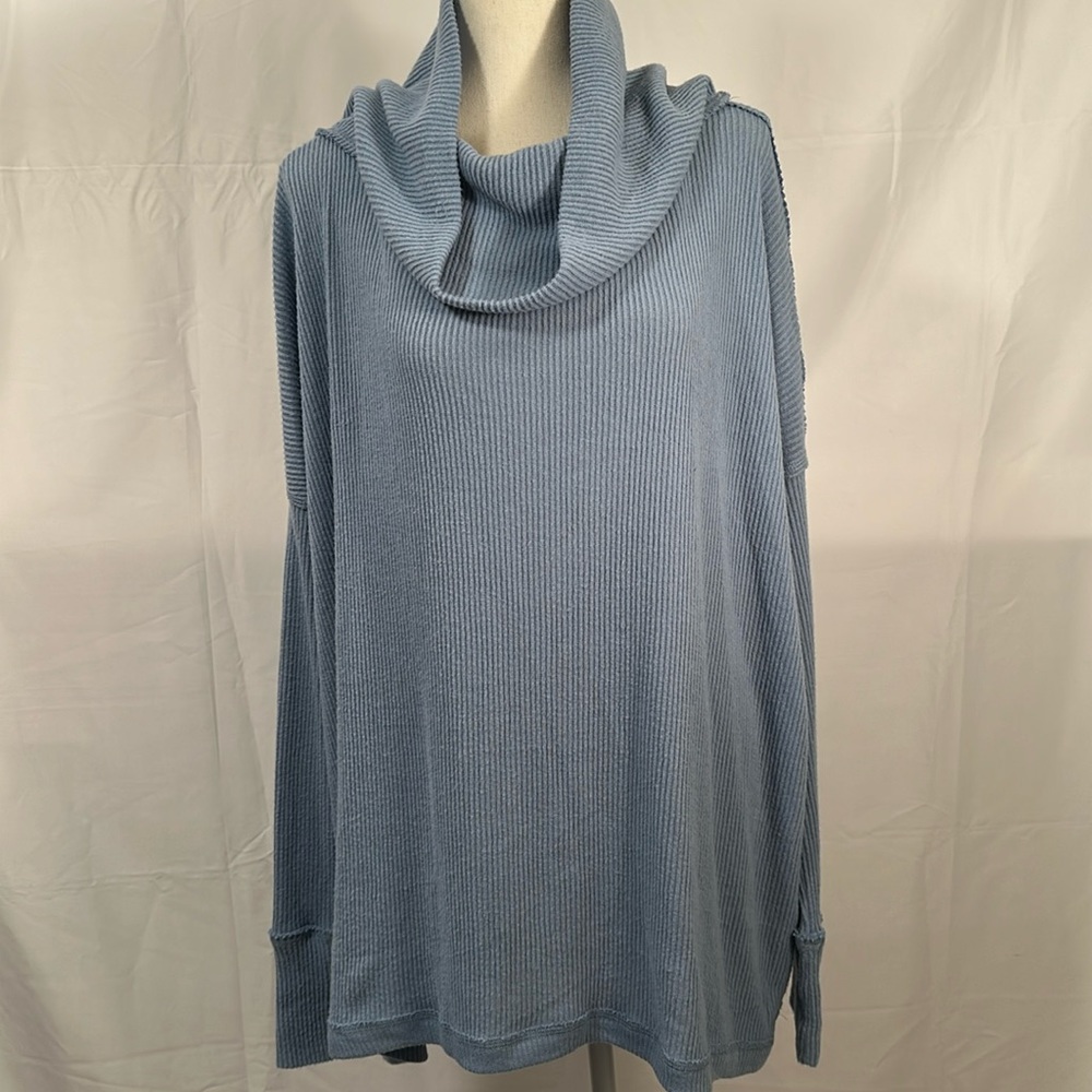 We The Free by Free People, extremely soft cowl neck, size medium, blue